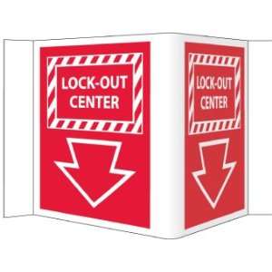  Visi Sign, Lockout Center, Red, 5 3/4X8 3/4, .125 PVC 