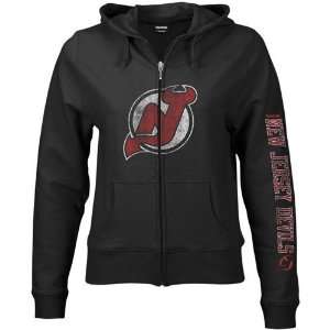 New Jersey Devils Womens Ginormous Logo Full Zip Hooded Sweatshirt 