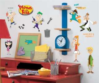   of 37 PHINEAS AND FERB WALL DECALS Disney Room Stickers Agent P Decor