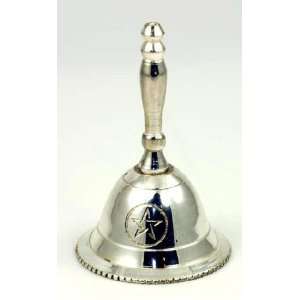 Silver Plated Altar Bell with Pentagram Design Wicca Wiccan Pagan 