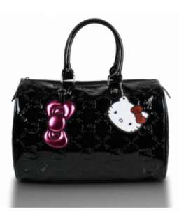 Hello Kitty Black Embossed Luxury Purse Tote Bag  Loungefly  