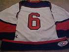 NNOB #6 XXL White Mahoning Valley Phantoms NAHL Game Worn Used Jersey