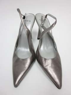 VOZ Metallic Silver Pointed Toe Slingbacks Heels Sz 9  