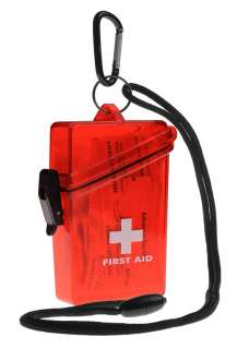 Waterproof Scuba Sport First Aid Kit Clear or Solid Case in Red  
