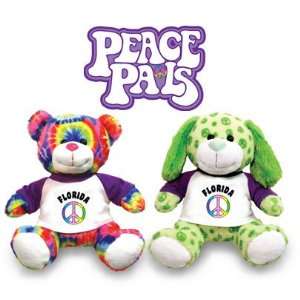    Florida Peace Pals green PUPPY or tie dyed TEDDY bear Toys & Games