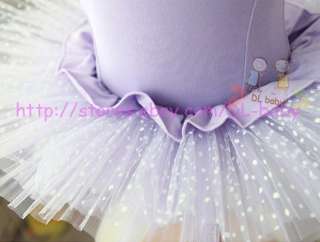   pink Dots Dance Leotard Ballet TuTu Costume Fairy Dress 3 8 yrs  