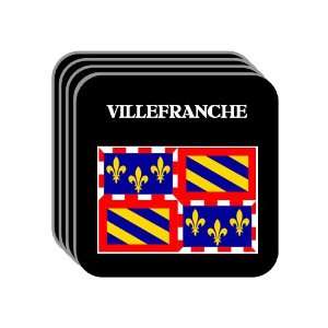 Bourgogne (Burgundy)   VILLEFRANCHE Set of 4 Mini Mousepad Coasters