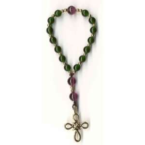  Anglican Prayer Beads, Rosary   Chaplet   Emerald/Amethyst 