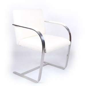  Brno Flat Bar Chair, White Aniline Leather