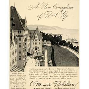 1938 Ad Manoir Richelien Murray Bay Quebec St. Lawrence   Original 
