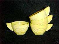 Akro Agate Child Tea Set Small Concentric Ring Yellow Cups / VHTF 