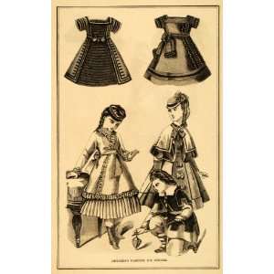 Print Children Victorian Fashion October Dress Cloak Cape Hat Clothing 