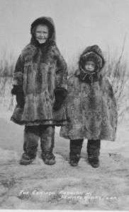 1900 Children in Eskimo fur clothing   Alaska  