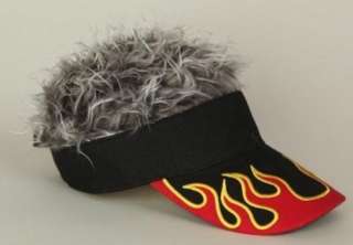 Flair Hair Visor Hat Golf Gray Grey Flame New Wig Cap  