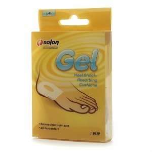 Solon Foot Solutions Gel Heel Shock Absorbing Cusions, Large/Extra 
