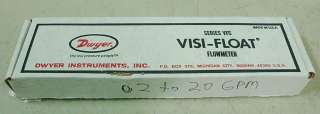 NEW VISI FLOAT FLOMETER MODEL# 143FC 2 TO 20 GMP  