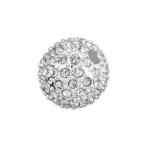  Silver Plated Crystal Craft Pavé Round Bead, 12mm Arts 