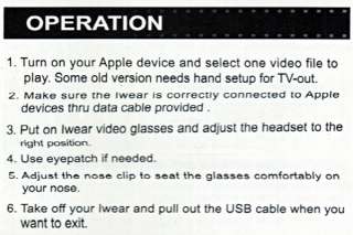New 72 Virtual Screen Digital Video Eyewear Glasses for Apple iPhone 