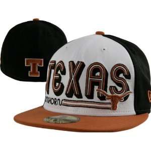   Orange New Era 59FIFTY College Wordy Fitted Hat