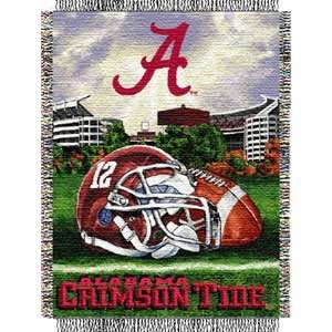  Alabama Crimson Tide Woven Tapestry NCAA Throw (Home Field 