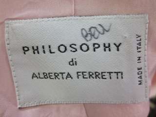PHILOSOPHY DI ALBERTA FERRETTI Pink Blazer Jacket Sz 4  