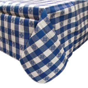 52 x 70 Gingham Vinyl Table Cover with Flannel Back  
