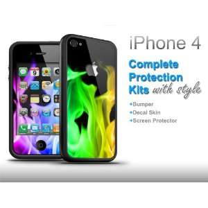  Apple iPhone 4 / 4S   Dark Color Flames   Vinyl Skin/Sticker 