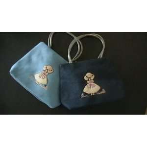   Denim Purses/ Emroidered Picture of Little Girl 
