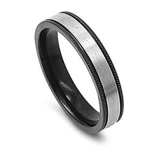  Size 12, 5MM Stainless Steel Migrain Edged Wedding Band 