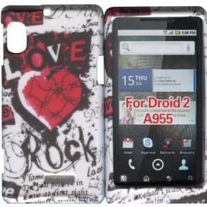 Rock and Love Motorola Droid 2 A955 Verizon Case Cover Hard Snap on 