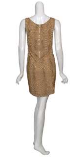 ALICE + OLIVIA Dazzling Gold Beaded Party Dress 8 NEW  