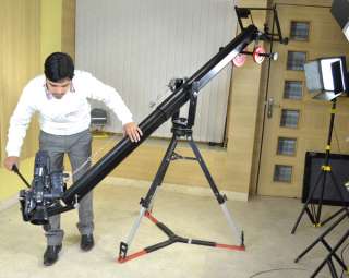   camera crane studio jib w 100mm tripod stand fr dslr hdv dv camera