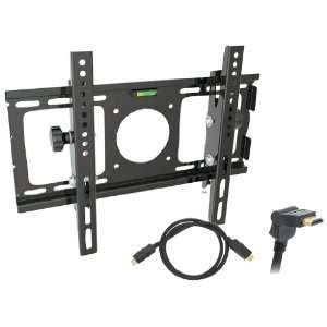 Pyle Hot Tilted TV Wall Mount & Cable Package for Home/Office/Schools 