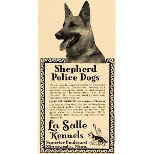  1928 Ad La Salle Kennels MN German Shepherd Police Dogs 
