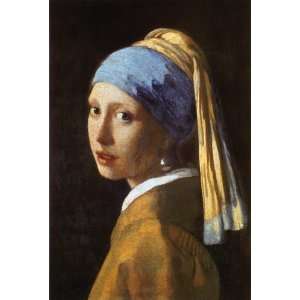 Jan Vermeer De Delft 24W by 36H  The Girl with a Pearl Earring 