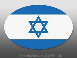 Oval Israel Flag Sticker   pro Israeli jewish car decal  