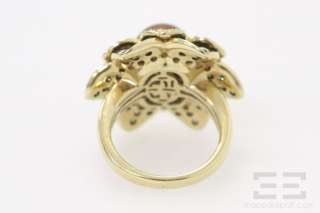 Carlo Viani 14K Yellow Gold Tahitian Brown Pearl & Diamond Ring Size 7 
