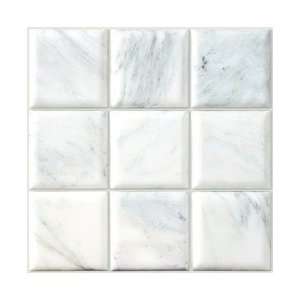  White Carrara Pillowed 4x4 Mosaic