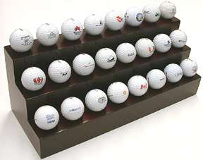 Deluxe Handcrafted Rosewood 3 Tier 24 Golf Ball Display  