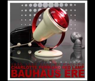 GREAT ART DECO 1930`50 RED WALL / DESK LAMP CHARLOTTE PERRIAND LAMPE 