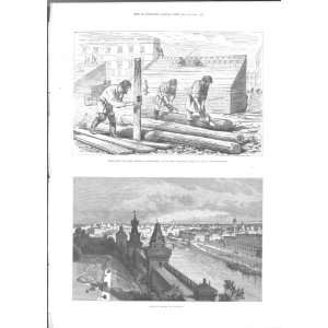  Moscow From Kremlin Antique Print 1883