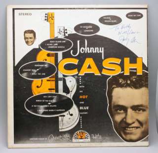 Extremely Rare Hand Signed Autograph Johnny Cash With His Hot & Blue 