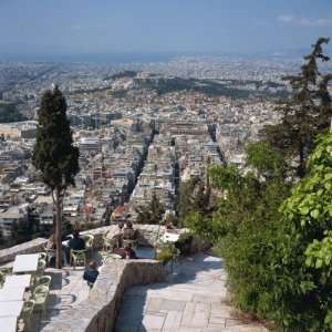  Terrace Restaurant on Lykabettos Hill Overlooking Athens 