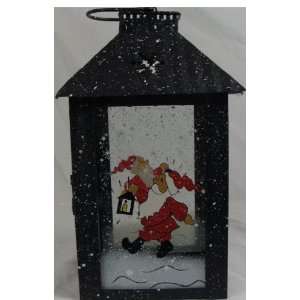  Claus and Xmas Tree Glass Pane Candle Holder Patio, Lawn & Garden