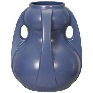  Teco Pottery Blue Double Gourd Vase