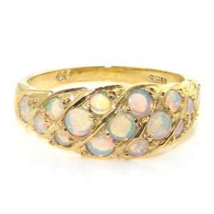 14K Yellow Gold Ladies 15 Stone Fiery Opal Band Ring   Finger Sizes 5 