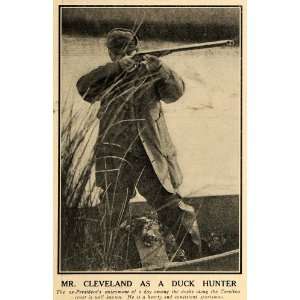  1908 Print Grover Cleveland President Duck Hunting Pond 