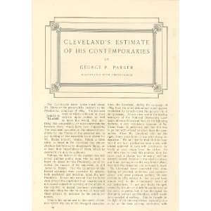 1909 President Grover Cleveland Views on His Contemporaries Mckinley 