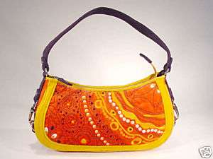 BCBGirls Orange Velveteen Embroidered Hobo Bag *NWOT*  