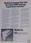 1975 MELLOTRON makes you a better musician vintage Ad